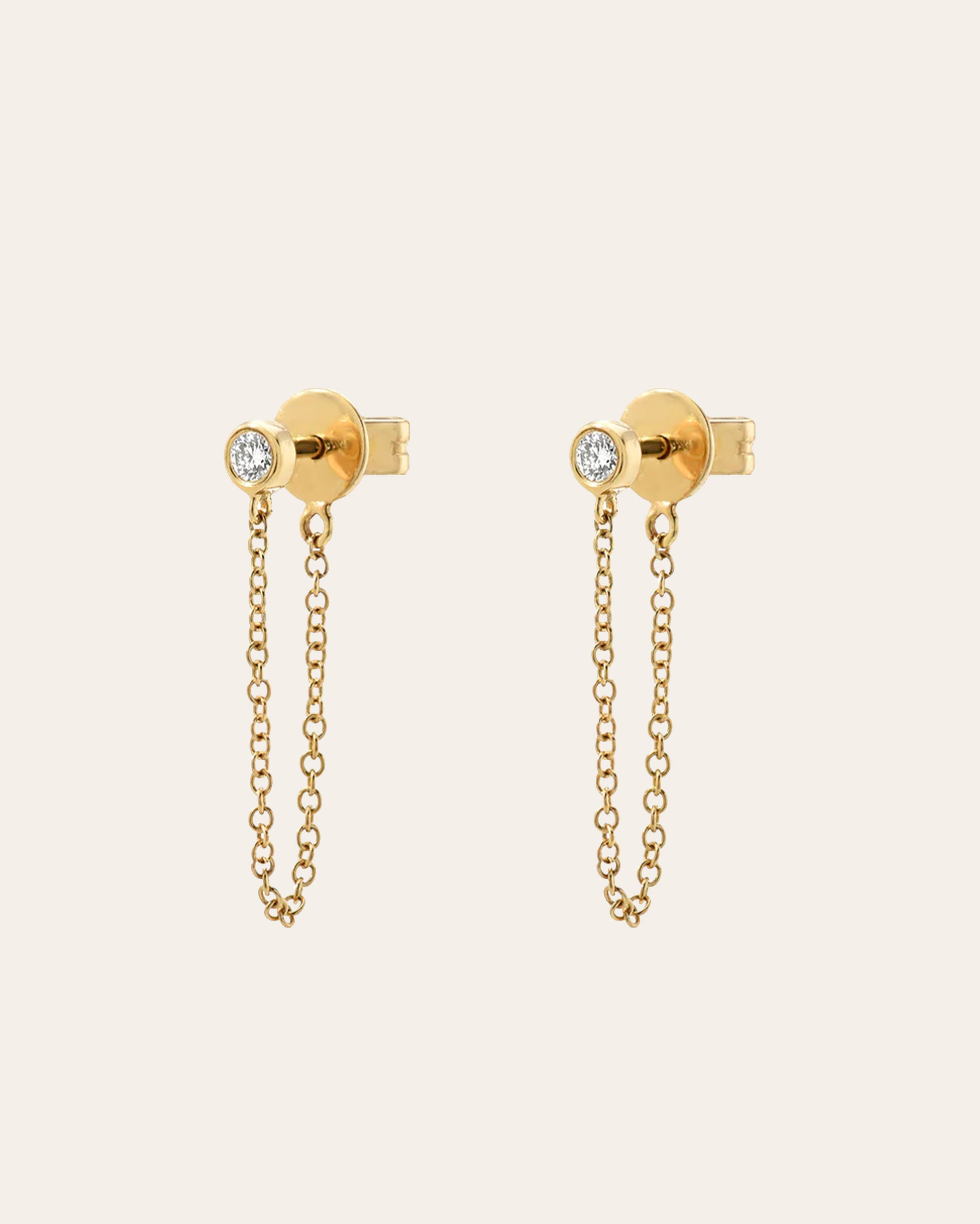 14K Gold Earrings 2023 Collection, Triple D/C Bead Chain Drape Earring –  Diamond Origin